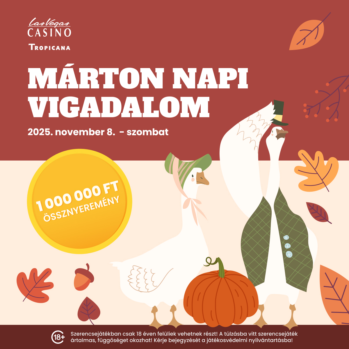 Őszi libák, levelek és sütőtök – Márton napi grafika